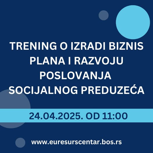 Otvorene prijave za besplatan online trening: Izrada biznis plana i razvoj socijalnih preduzeća